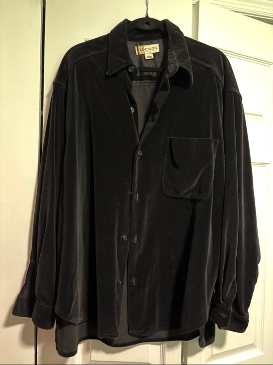 Reunion Other - Reunion Black Velvet Casual Button-Down Shirt